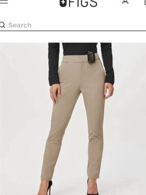 FIGS Slim Tailored Pants in Khaki